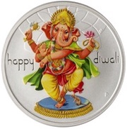 1 Dollar - Elizabeth II Diwali Festival, Tuvalu, 2018 reverse image