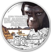 1 Dollar - Elizabeth II 50 Years of Planet of the Apes, Tuvalu, 2018 reverse image