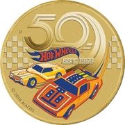 1 Dollar - Elizabeth II Hot Wheels, Tuvalu, 2018 reverse image