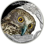 1 Dollar - Elizabeth II Powerful Owl, Tuvalu, 2018 reverse image