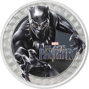 1 Dollar - Elizabeth II Black Panther, Tuvalu, 2018 reverse image