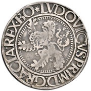 1 Guldengroschen / Joachimsthaler Louis I Jagellon, Bohemia, 1523-1527 reverse image