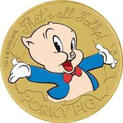 1 Dollar - Elizabeth II Porky Pig, Tuvalu, 2019 reverse image