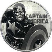 1 Dollar - Elizabeth II Captain America, Tuvalu, 2019 reverse image