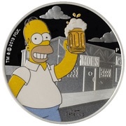 1 Dollar - Elizabeth II Homer Simpson, Tuvalu, 2019 reverse image