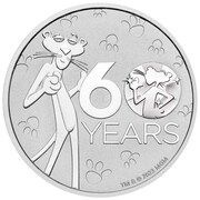 1 Dollar - Charles III Pink Panther, Tuvalu, 2023-2024 reverse image