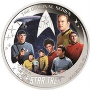 2 Dollars - Elizabeth II U.S.S. Enterprise NCC-1701 Crew, Tuvalu, 2016 reverse image