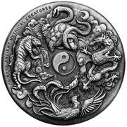 2 Dollars - Elizabeth II Ancient Chinese Mythical Creatures, Tuvalu, 2016 reverse image
