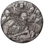 2 Dollars - Elizabeth II Vikings, Tuvalu, 2018 reverse image