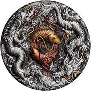 2 Dollars - Elizabeth II Double Dragon and Yin Yang Koi, Tuvalu, 2021 reverse image