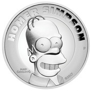 2 Dollars - Elizabeth II Homer Simpson, Tuvalu, 2021 reverse image