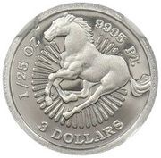 3 Dollars - Elizabeth II Horse reverse image