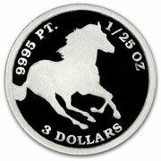 3 Dollars - Elizabeth II Horse reverse image