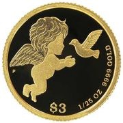 3 Dollars - Elizabeth II Cupid, Tuvalu, 2014 reverse image
