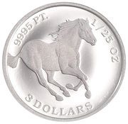 3 Dollars - Elizabeth II Horse reverse image