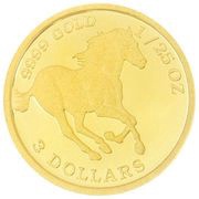 3 Dollars - Elizabeth II Horse, Tuvalu, 2014-2020 reverse image