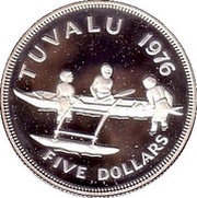 5 Dollars - Elizabeth II 2nd portrait, Tuvalu, 1976 reverse image