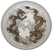 5 Dollars - Elizabeth II Chinese Dragon, Tuvalu, 2012 reverse image