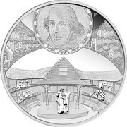 5 Dollars - Elizabeth II 450th Anniversary of the Birth of William Shakespeare, Tuvalu, 2014 reverse image