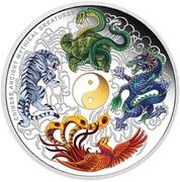 5 Dollars - Elizabeth II Chinese Ancient Mythical Creatures, Tuvalu, 2014 reverse image