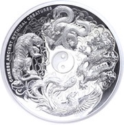 5 Dollars - Elizabeth II Chinese Ancient Mythical Creatures, Tuvalu, 2015 reverse image