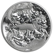 5 Dollars - Elizabeth II Dragon King with his nine sons, Tuvalu, 2016 reverse image