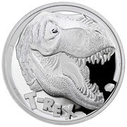 5 Dollars - Elizabeth II Tyrannosaurus Rex, Tuvalu, 2017 reverse image