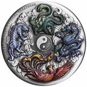 5 Dollars - Elizabeth II Ancient Chinese Mythical Creatures, Tuvalu, 2021 reverse image