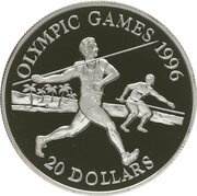 20 Dollars - Elizabeth II Javelin, Tuvalu, 1994 reverse image