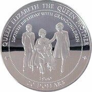 20 Dollars - Elizabeth II Lady of the Century, Tuvalu, 1996 reverse image