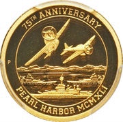 25 Dollars - Elizabeth II Pearl Harbor, Tuvalu, 2016 reverse image