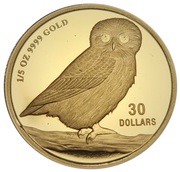 30 Dollars - Elizabeth II Australian Owl, Tuvalu, 2005-2009 reverse image
