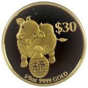 30 Dollars - Elizabeth II Year of the Ox: Success, Tuvalu, 2009 reverse image