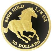 30 Dollars - Elizabeth II Horse, Tuvalu, 2014-2020 reverse image