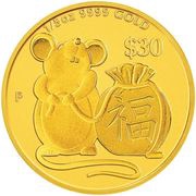 30 Dollars - Elizabeth II Year of the Mouse - Prosperity, Tuvalu, 2020 reverse image