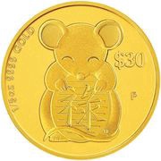 30 Dollars - Elizabeth II Year of the Mouse - Success, Tuvalu, 2020 reverse image