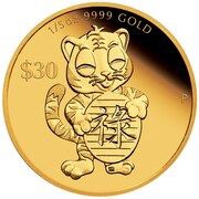 30 Dollars - Elizabeth II Year of the Tiger: Success reverse image