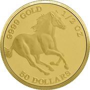 50 Dollars - Elizabeth II Horse, Tuvalu, 2002-2008 reverse image