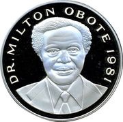 500 Shillings Dr. Milton Obote, Uganda, 1981 reverse image