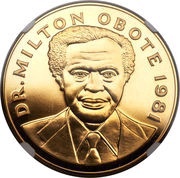 5000 Shillings Dr. Milton Obote reverse image