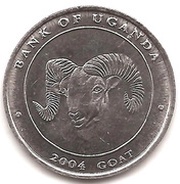 100 Shillings Goat; steel, Uganda, 2004 reverse image