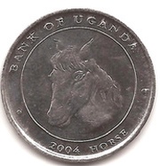 100 Shillings Horse; steel, Uganda, 2004 reverse image