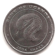 100 Shillings Snake; steel, Uganda, 2004 reverse image