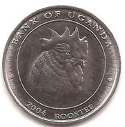 100 Shillings Rooster; steel, Uganda, 2004 reverse image