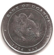 100 Shillings Rat; steel, Uganda, 2004 reverse image