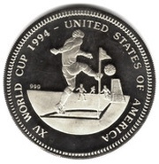1000 Shillings World Cup; corner kick, Uganda, 1994 reverse image