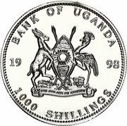 1000 Shillings Princess Diana; hug obverse image