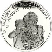 1000 Shillings Princess Diana; hug, Uganda, 1998 reverse image
