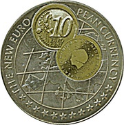 1000 Shillings 10 Euro cent Netherlands, Uganda, 1998-1999 reverse image