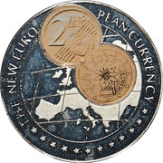 1000 Shillings 2 Euro cent Austria, Uganda, 1999 reverse image